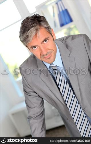 Businessman with persuasive look