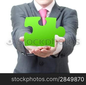 Businessman with puzzle