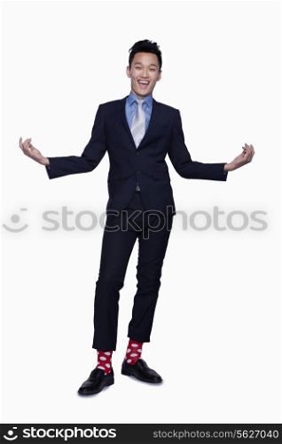 Businessman with Red Polka Dot Socks