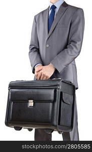 Businessman with suitcase travelling