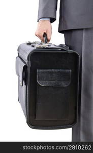 Businessman with suitcase travelling