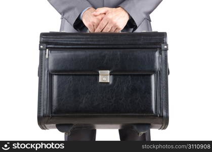 Businessman with suitcase travelling