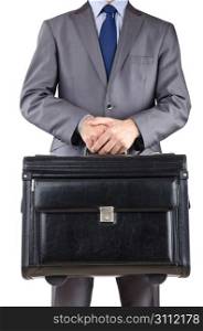 Businessman with suitcase travelling