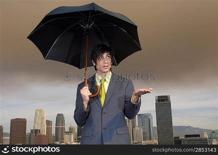 Businessman with Umbrella