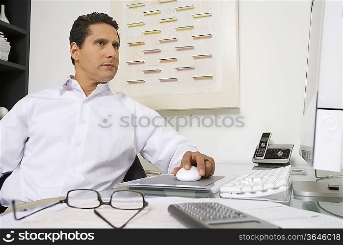 Businessman Working at Desk
