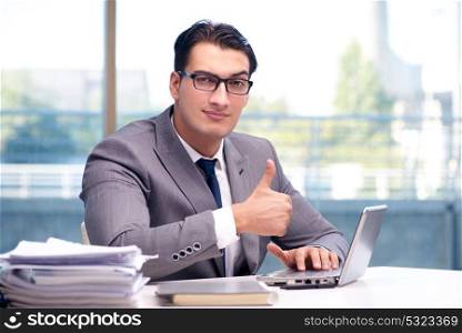 Businessman working in the office. The businessman working in the office