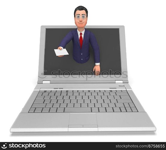 Businessman Working Online Indicating Web Site And Correspond