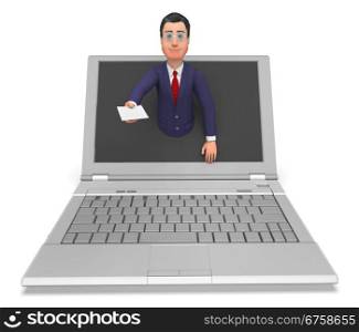 Businessman Working Online Indicating Web Site And Correspond