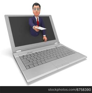 Businessman Working Online Showing Web Site And Executive