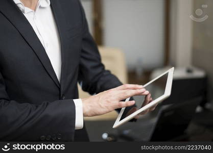 businessman working tablet