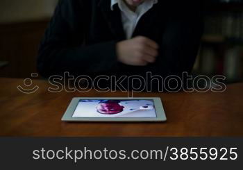 Businessman Working Using Mobile For Conference