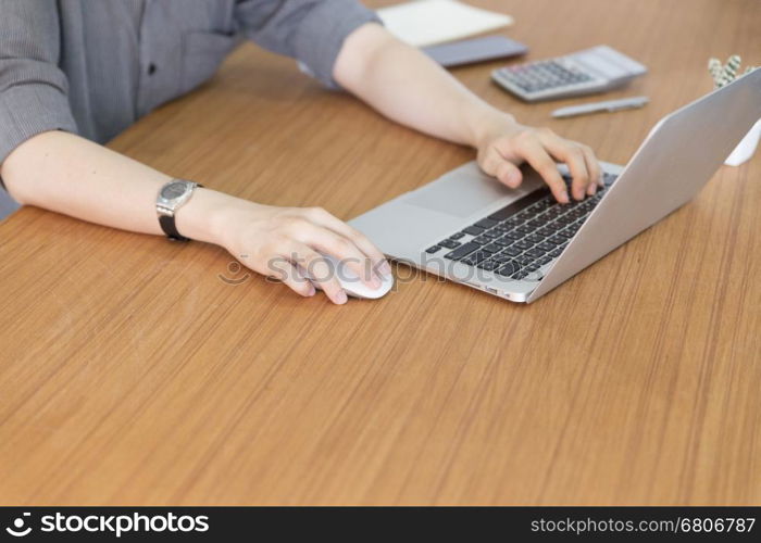 businessman working with computer notebook laptop on office desk