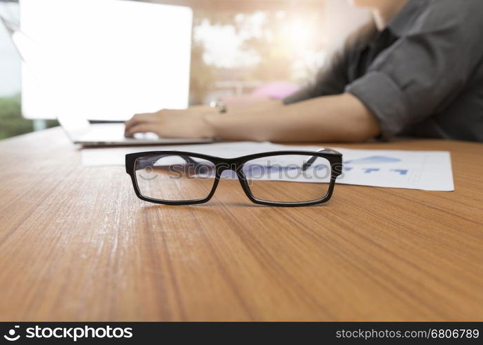 businessman working with computer notebook laptop on office desk