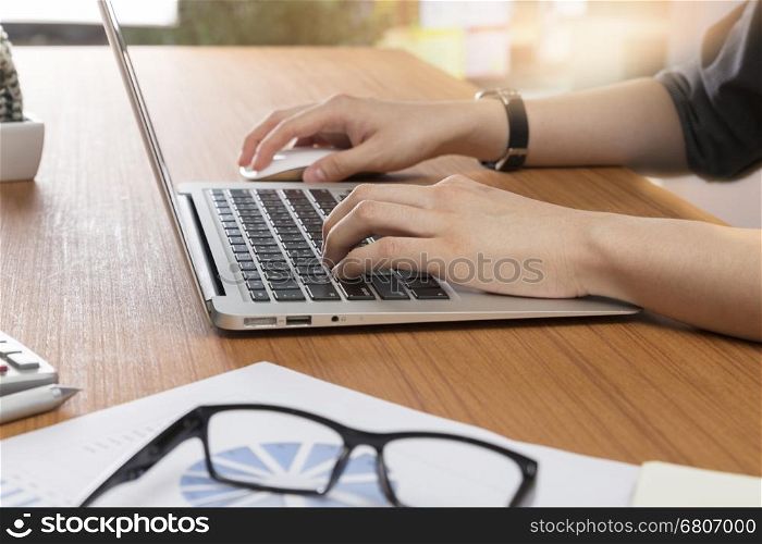 businessman working with computer notebook laptop on office desk