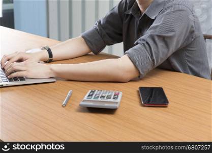 businessman working with computer notebook laptop on office desk