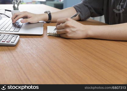 businessman working with computer notebook laptop on office desk