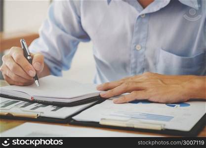 businessman working with financial report