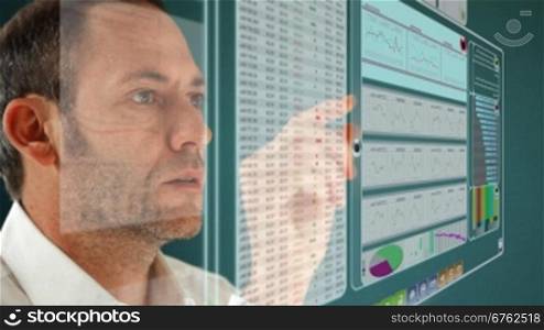 businessman working with lcd screen
