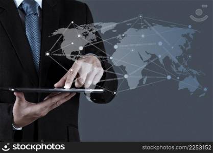  businessman working with new modern computer show social network structure as concept 