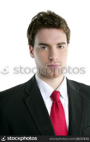 businessman young handsome portrait tie suit isolated on white