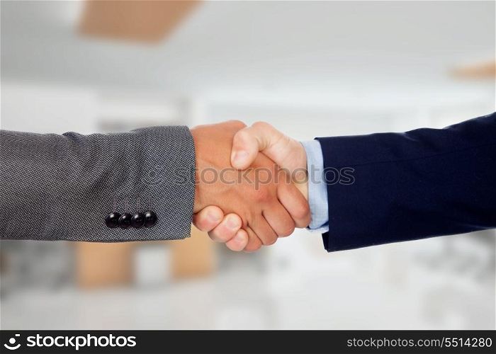 Businessmen closing a deal with a handshake
