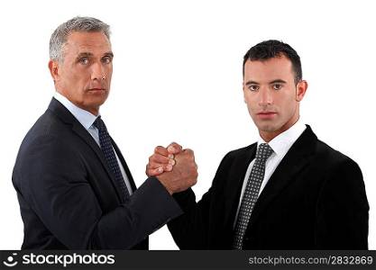 Businessmen forming a pact