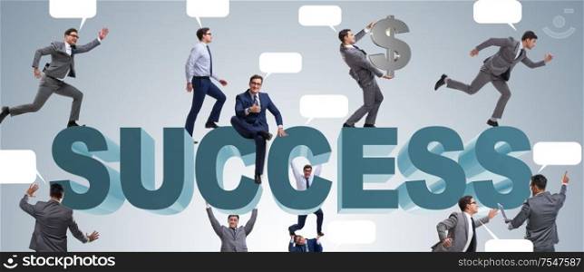 Businessmen in success business concept. The businessmen in success business concept
