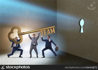 Businessmen in team and teamwork concept