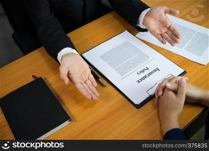 Businessmen present business plans and marketing to the partner .Business concept.
