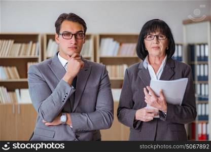 Businesspeople having business discussion in office