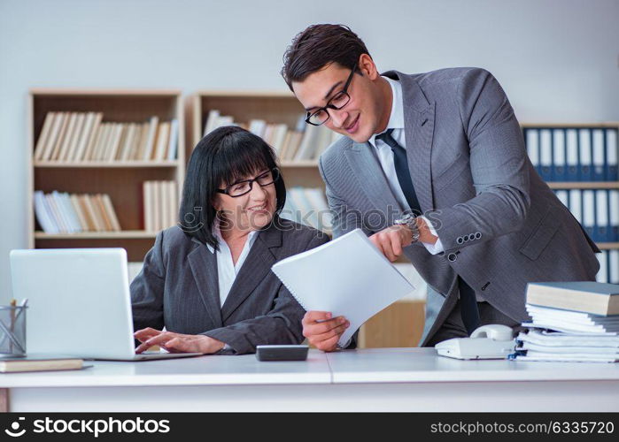 Businesspeople having business discussion in office