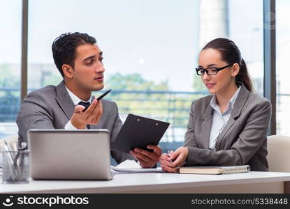 Businesspeople having discussion in the office