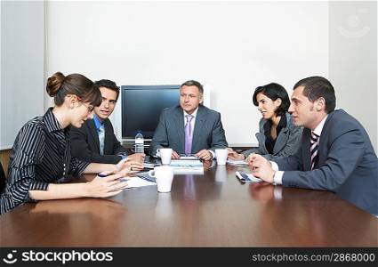 Businesspeople having meeting in office