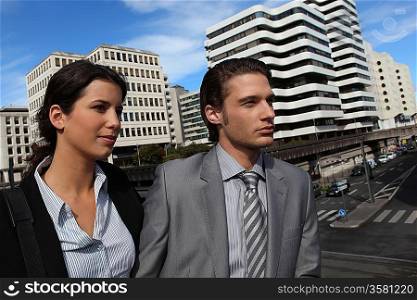 Businesspeople in urban environment