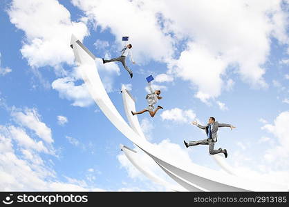 Businesspeople jumping