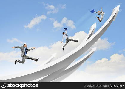 Businesspeople jumping