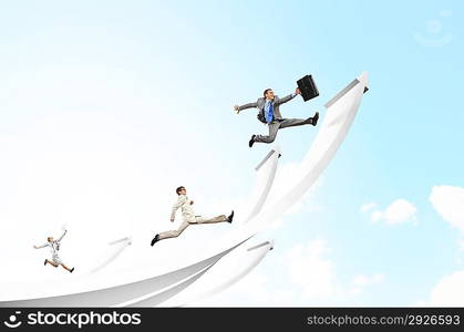 Businesspeople jumping