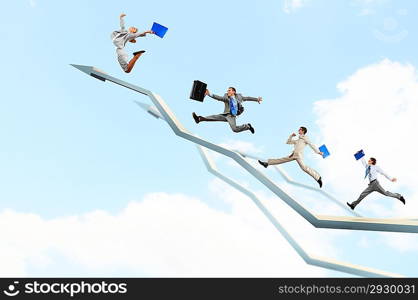 Businesspeople jumping