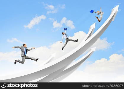 Businesspeople jumping
