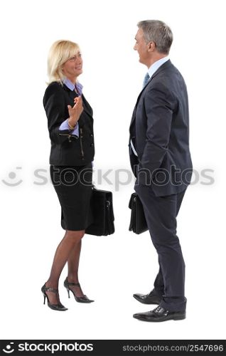 Businesspeople making small talk