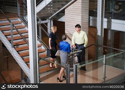 Businesspeople on stairwell