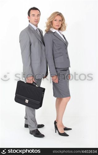 Businesspeople on white background