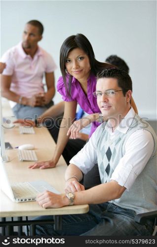 businesspeople working in the office