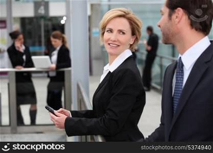 Businesswoman at an airport