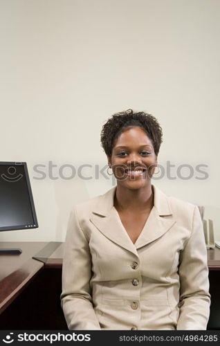 Businesswoman at her desk