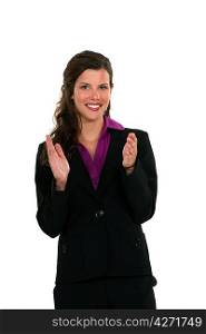 businesswoman clapping her hands