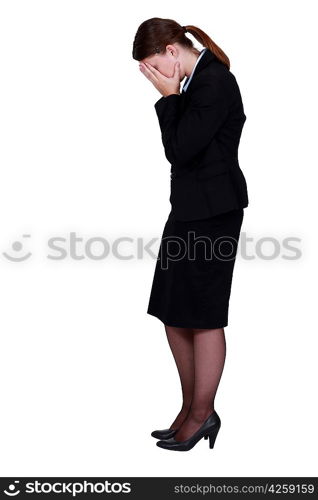 businesswoman crying