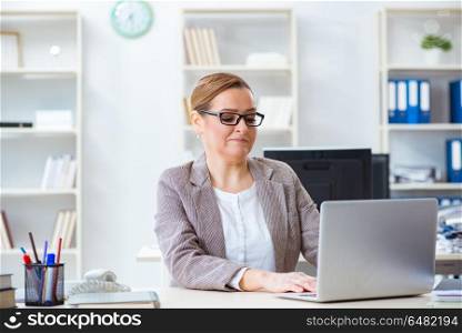 Businesswoman employee working in the office