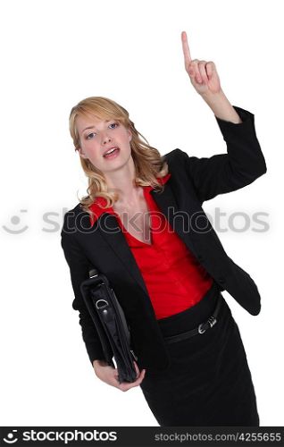 Businesswoman hailing a cab