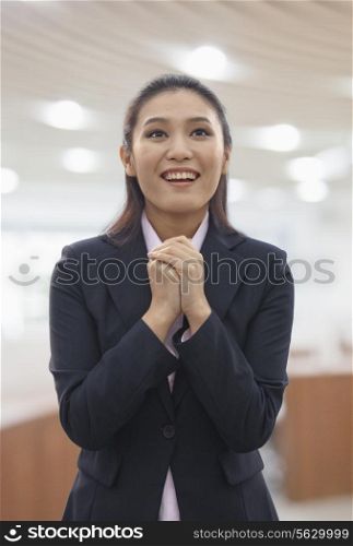 Businesswoman Hands Clasped